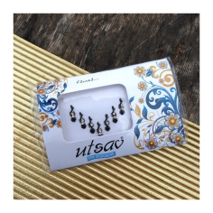 Bindi černé 1,4 cm s očkem