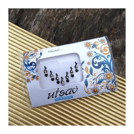 Bindi černé 1,4 cm s očkem