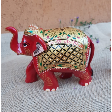 Slon dřevěný malovaný 7x10 cm