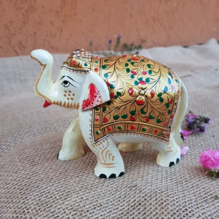 Slon dřevěný malovaný 7x10 cm
