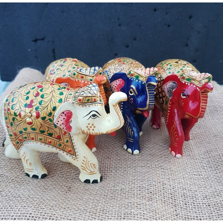 Slon dřevěný malovaný 7x10 cm