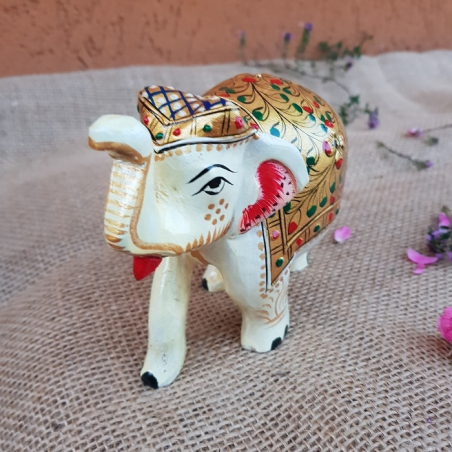 Slon dřevěný malovaný 5x8 cm