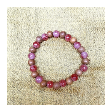 Náramek dřevo a kameny