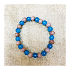 Náramek dřevo a kameny 2