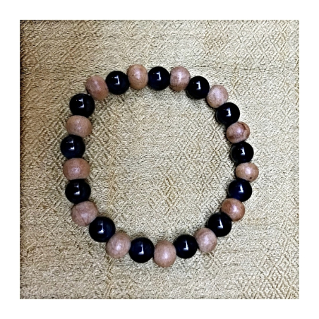 Náramek dřevo a kameny