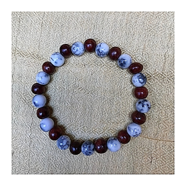 Náramek dřevo a kameny