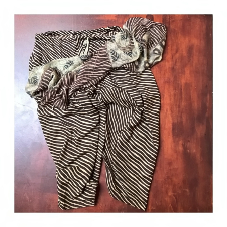 Punjabí bavlna, dl. rukáv, béžová a hnědá, vel. L