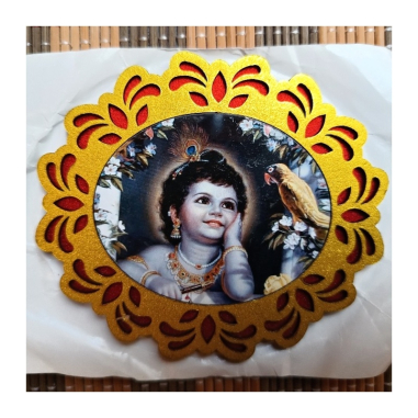 Dřevěná nálepka Krišna v okně