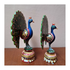 Páv s otevřeným peřím 13 x 10 cm