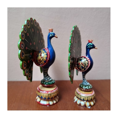 Páv s otevřeným peřím 13 x 10 cm