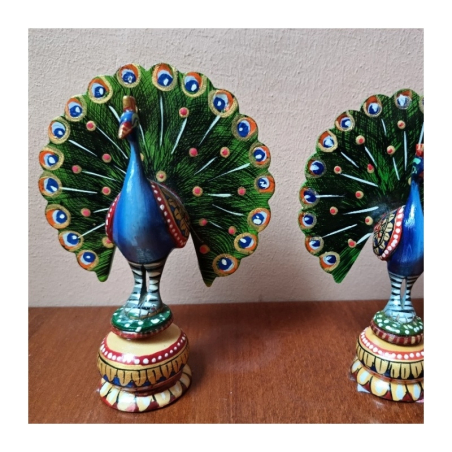 Páv s otevřeným peřím 14 x 11 cm