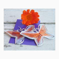 Náušnice Motýl - oranžové nitě