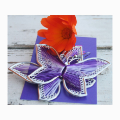 Náušnice Motýl - fialové nitě