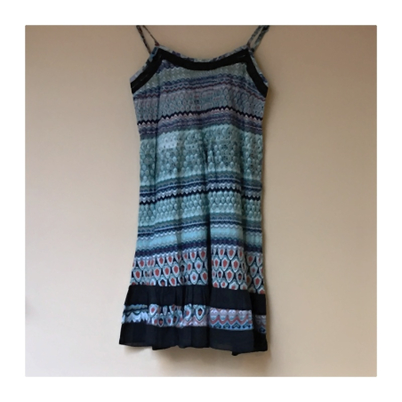 Šaty na ramínkách modrozelené, M/L