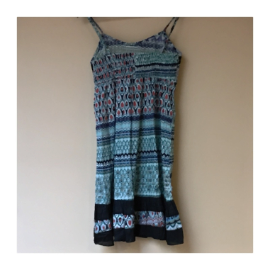 Šaty na ramínkách modrozelené, M/L