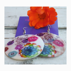 Náušnice Květiny, perleť