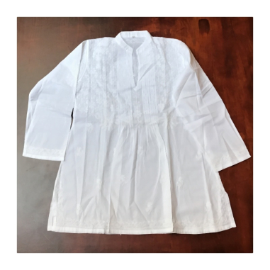 Dámská kurta bílá vyšívaná, dl. rukáv