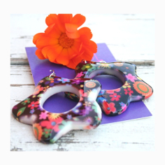 Náušnice Hvězda bílé/černé 2