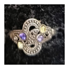 Orientální kovový prsten s barevnými kamínky 1 2