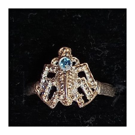 Orientální kovový prsten s barevným kamínkem