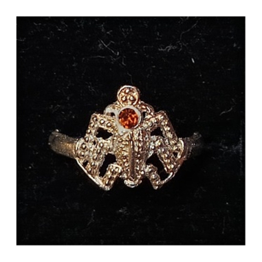 Orientální kovový prsten s barevným kamínkem