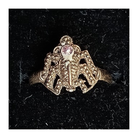 Orientální kovový prsten s barevným kamínkem