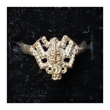 Orientální kovový prsten s barevným kamínkem