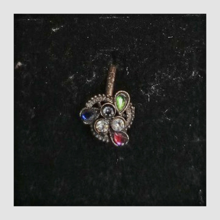 Orientální kovový prsten s barevnými kamínky 4