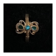 Orientální kovový prsten s barevnými kamínky 6 2