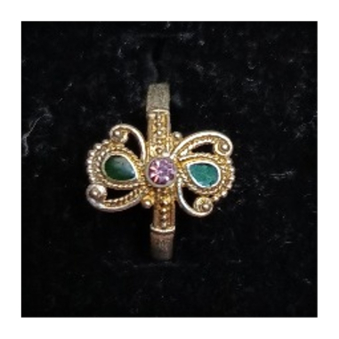 Orientální kovový prsten s barevnými kamínky 6