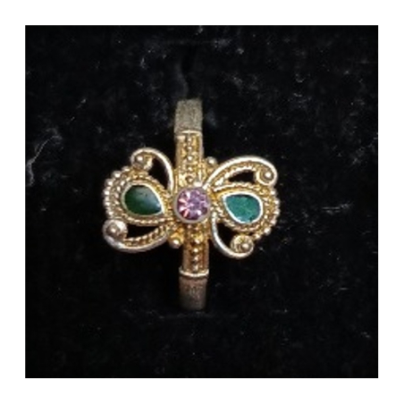 Orientální kovový prsten s barevnými kamínky 6