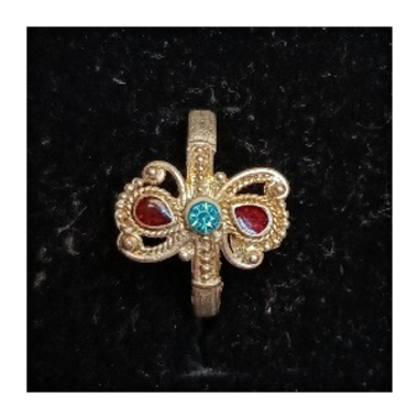 Orientální kovový prsten s barevnými kamínky 6