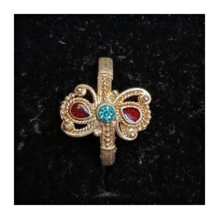 Orientální kovový prsten s barevnými kamínky 6