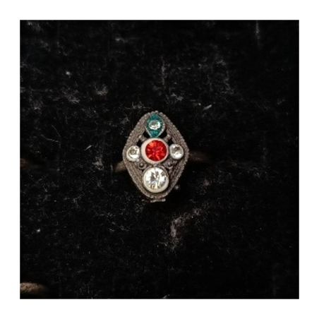 Orientální kovový prsten s barevnými kamínky 10