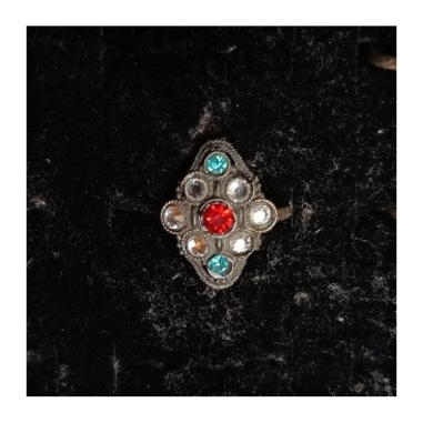 Orientální kovový prsten s barevnými kamínky 12