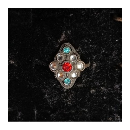 Orientální kovový prsten s barevnými kamínky 12