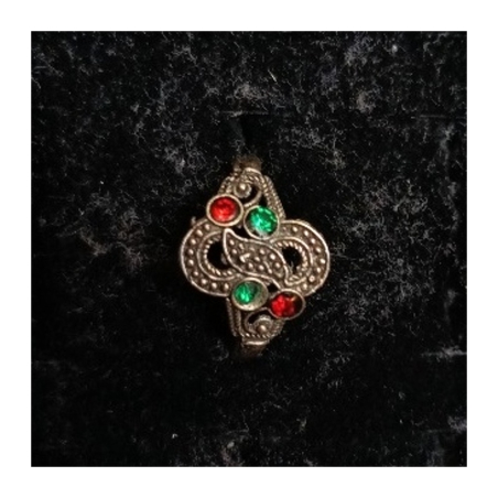 Orientální kovový prsten s barevnými kamínky 1