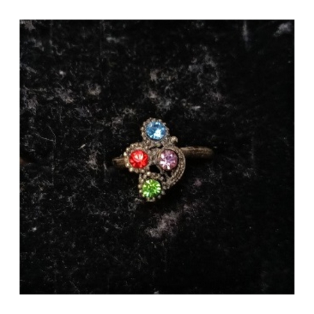 Orientální kovový prsten s barevnými kamínky 14