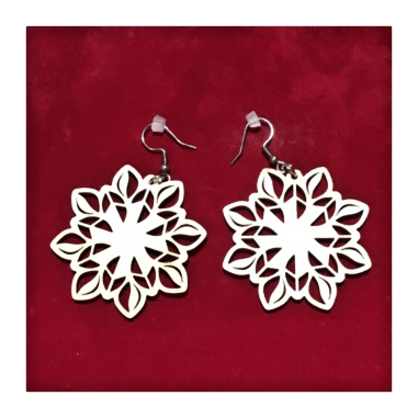 Náušnice Hvězda - dřevo