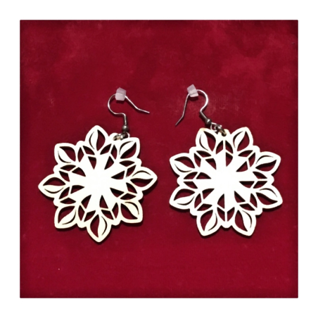 Náušnice Hvězda - dřevo