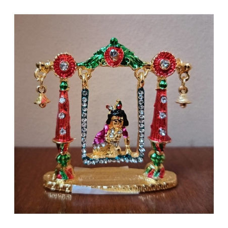 Malý Krišna z pozlaceného kovu