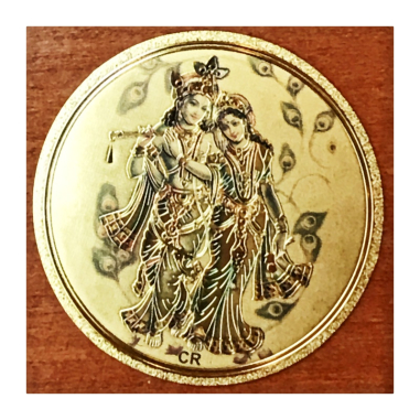 Nálepka Krišna a Rádha zlatá pr. 7 cm