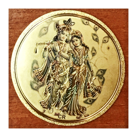 Nálepka Krišna a Rádha zlatá pr. 7 cm