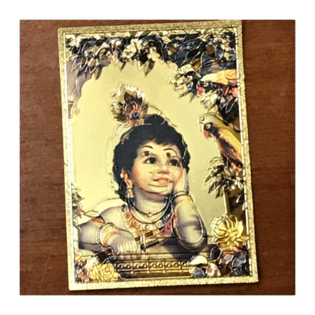 Nálepka Krišna v okně zlatá 9 x 6,5 cm