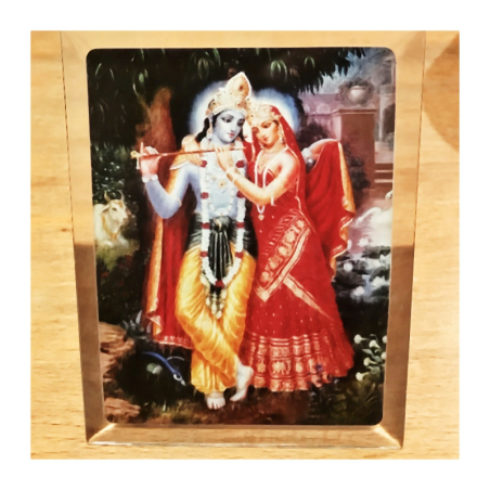 Rádha Krišna s pláštěm 12 x 9 cm