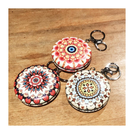 Klíčenka se zrcátky kulatá