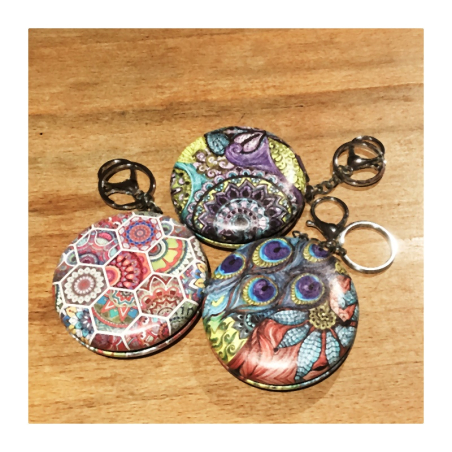 Klíčenka se zrcátky kulatá