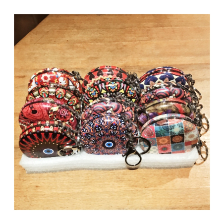 Klíčenka se zrcátky kulatá