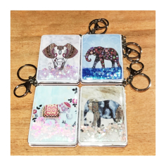 Klíčenka se zrcátky obdélná se třpytkami