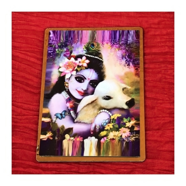 Obrázek Krišna s kravičkou 18,5 x 13 cm